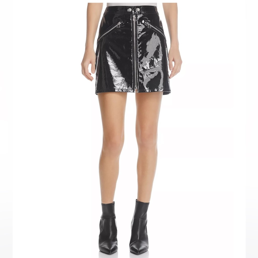 Rag & Bone Racer Patent-leather mini skirt. Size Us 25.